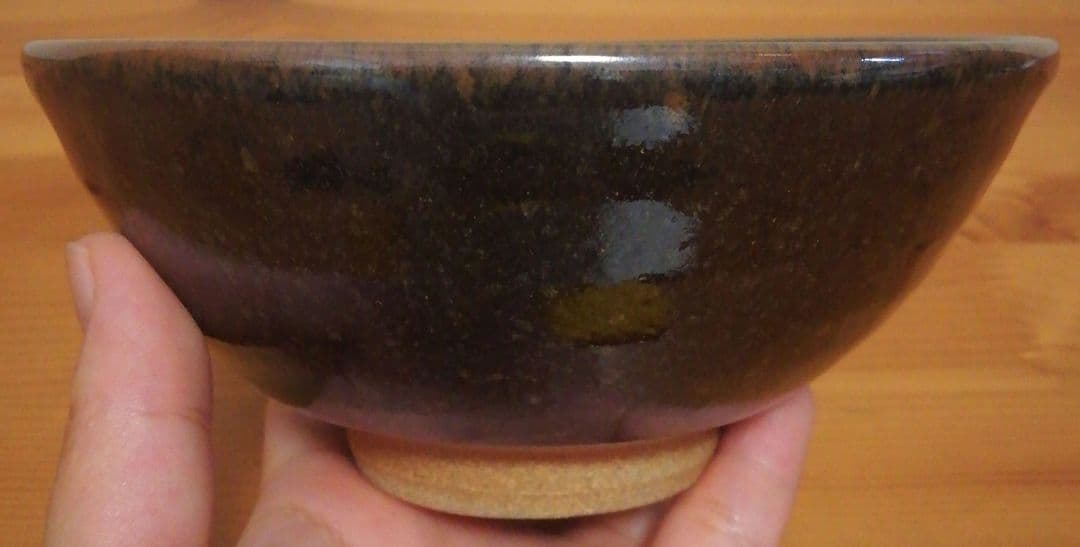加藤敏雄作　班天目　茶碗　共箱　共布　略歴付　茶道具