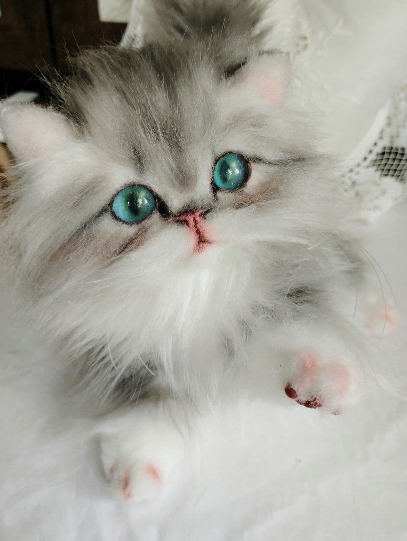 ミヌエット子猫ちゃん♡美人さん♡アートドール♡ぬいぐるみ♡大きめサイズ♡