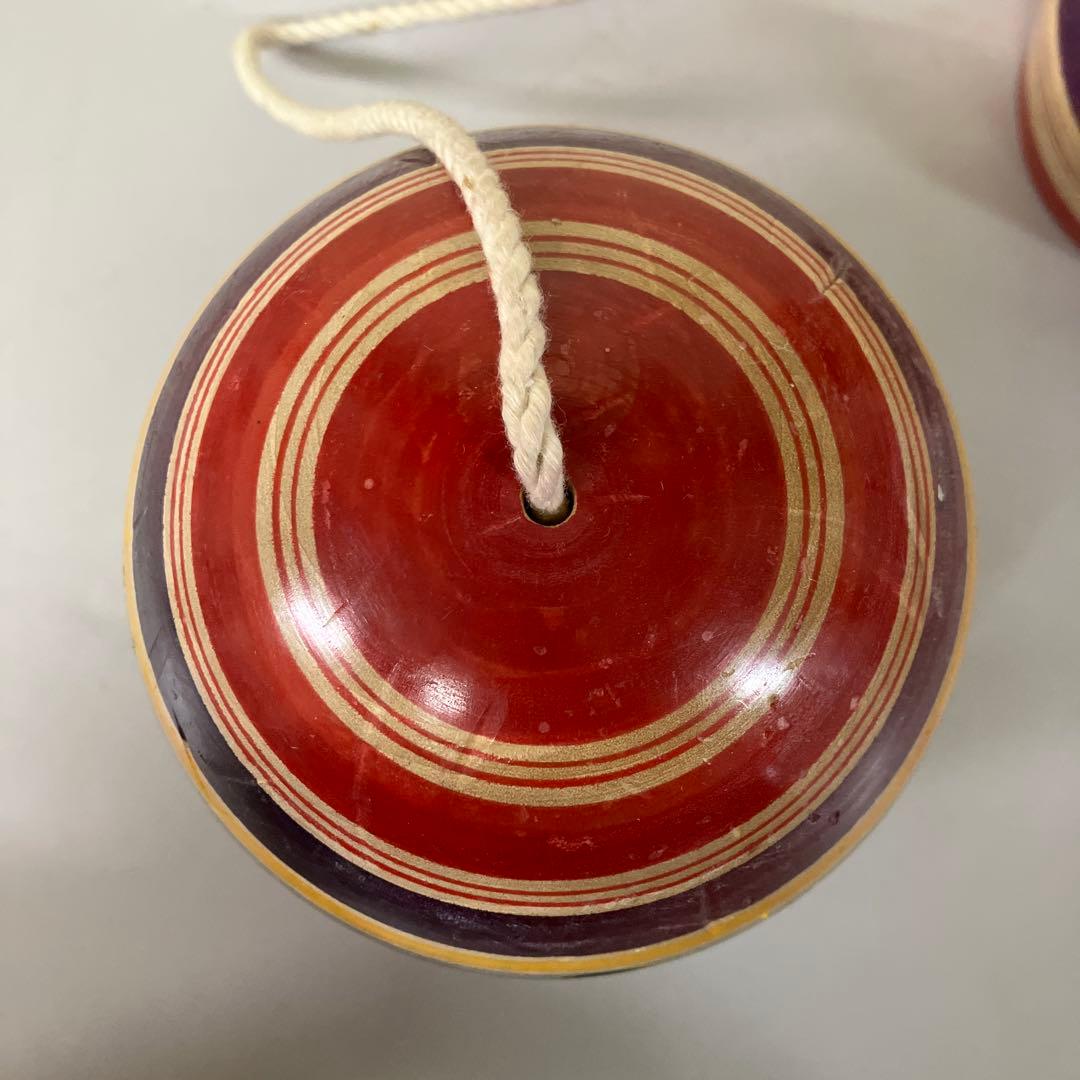 E-4 昭和レトロ 木製 特大 巨大 けん玉 レインボーカラー おもちゃ 古道具