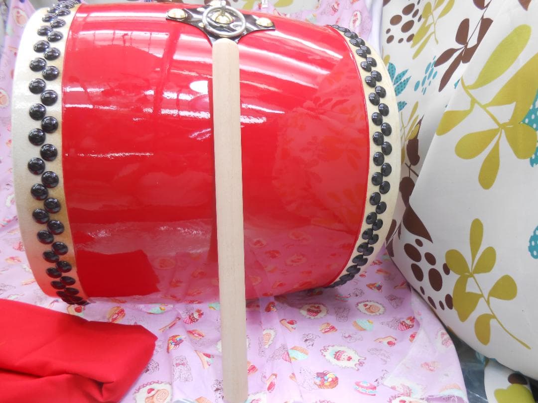 新品未使用(送料無料)26.500円エイサー大太鼓36cm サージ/モス布撥付き