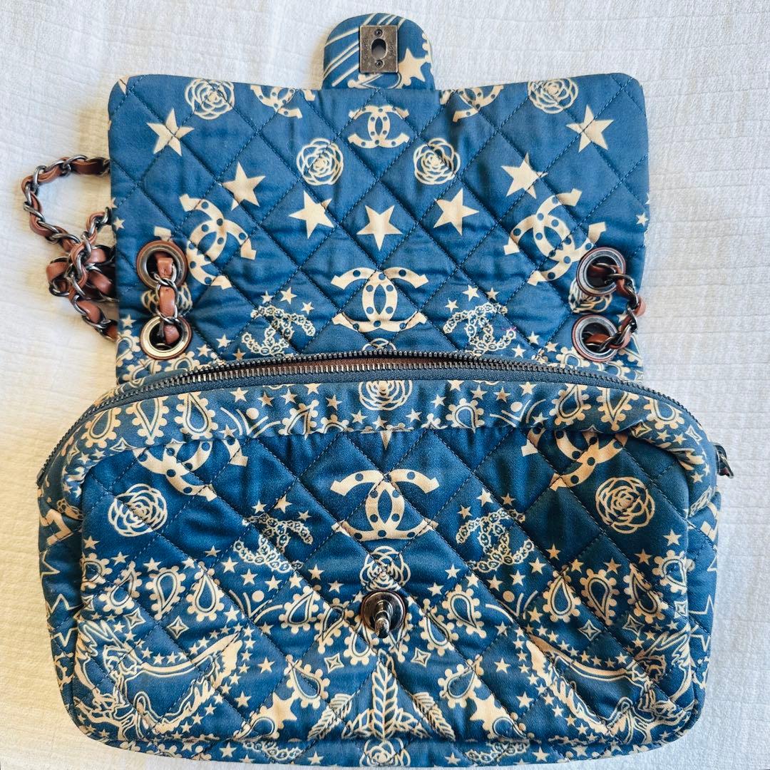 CHANEL シャネル　ショルダーバッグ ダラス　バンダナ　星　キャンバス
