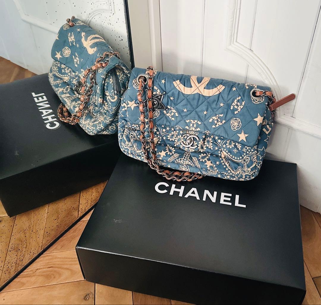 CHANEL シャネル　ショルダーバッグ ダラス　バンダナ　星　キャンバス