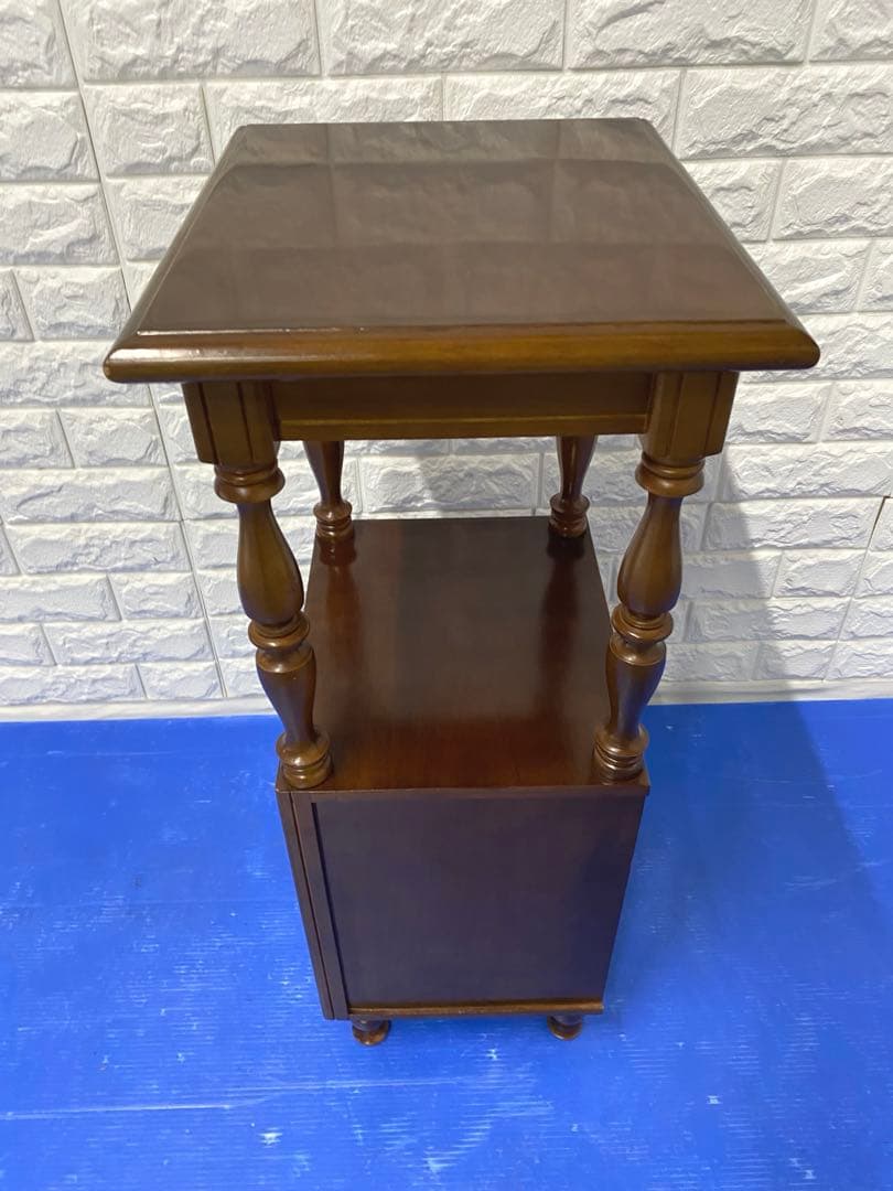 ビンテージ古家具■木製家具むかしの古い電話台 飾り台ディスプレイ台