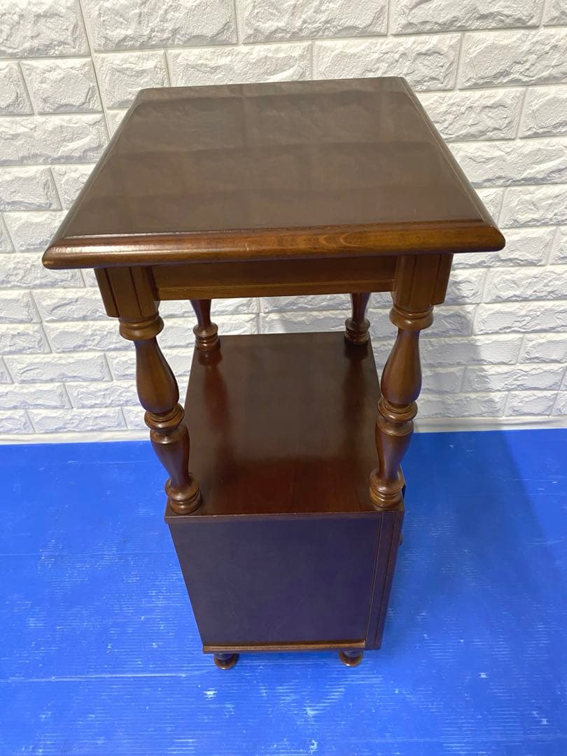 ビンテージ古家具■木製家具むかしの古い電話台 飾り台ディスプレイ台