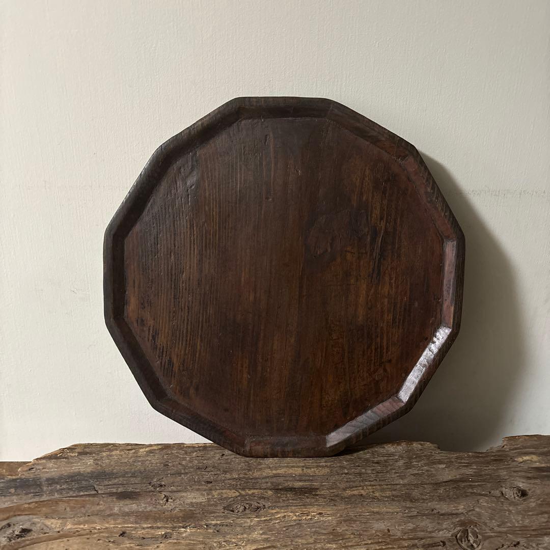 李朝十二角膳天板その66 盆.古道具.骨董品.韓国骨董. Antique.酒器盆