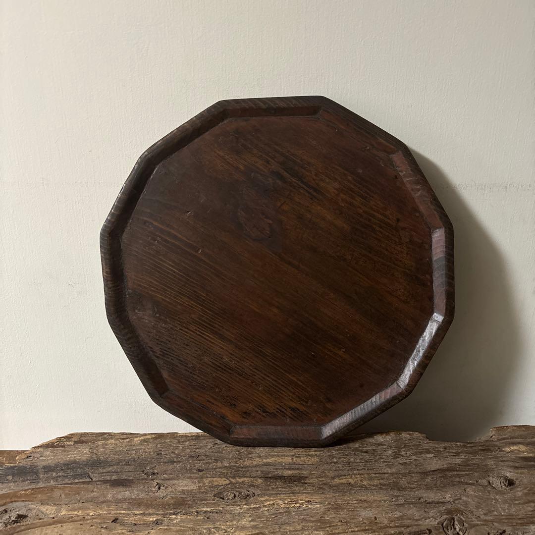 李朝十二角膳天板その66 盆.古道具.骨董品.韓国骨董. Antique.酒器盆