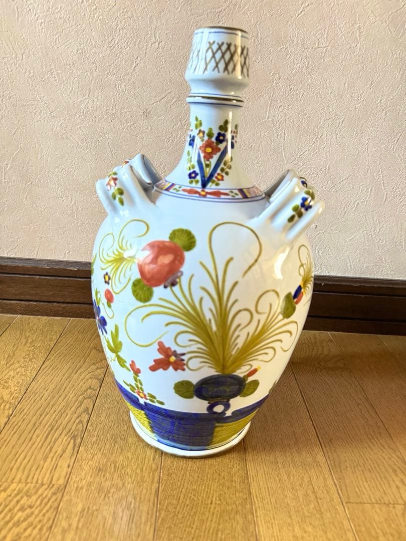 イタリア工房 ラ・ヴェッキア・ファエンツァ 手描き 花柄 壺