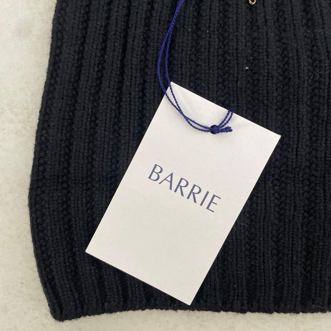 BARRIE バリー カシミヤ　リブニットキャップ 黒 未使用タグ付