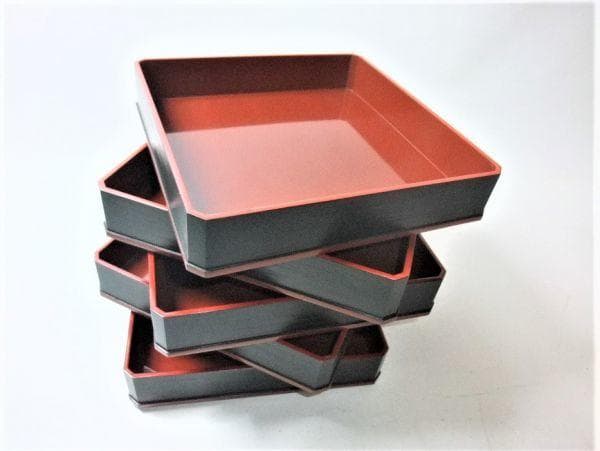 平安 象彦 五段焼物重 古漆刷毛目塗 天然木 本漆器 時代物 骨董