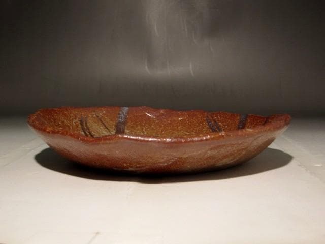 北大路魯山人　志野　野草絵鉢　味わい深い作品 　r345