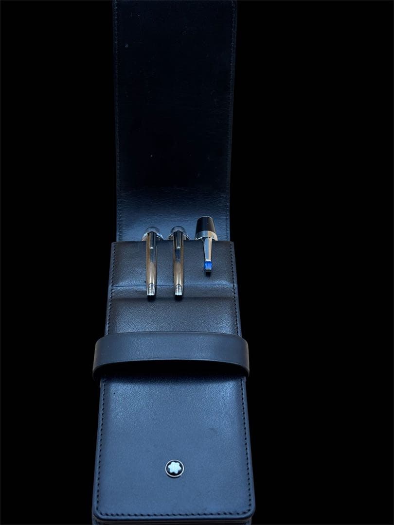 MONTBLANCモンブラン黒のレザーペンケース3本用