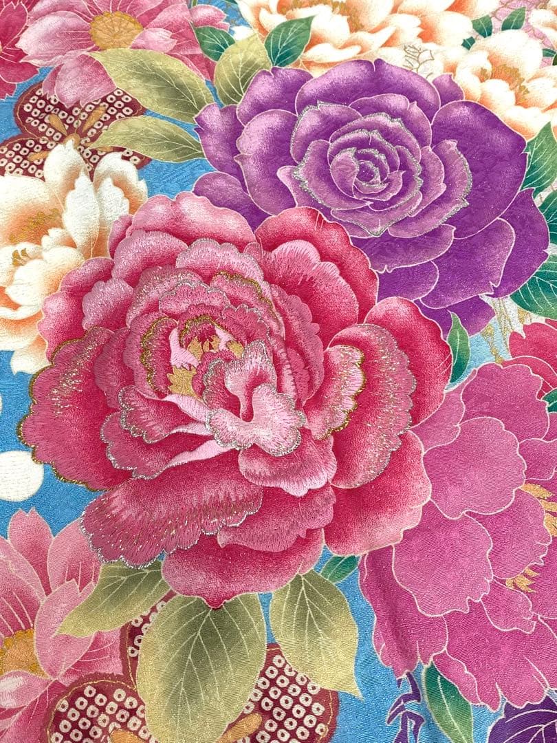 モデル振袖 押切もえ 豪華 銀通し 刺繍 金彩 紋意匠 身丈169cm