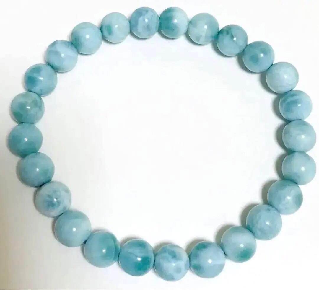 ラリマー　ブレスレット　７.５mm 内周１６cm