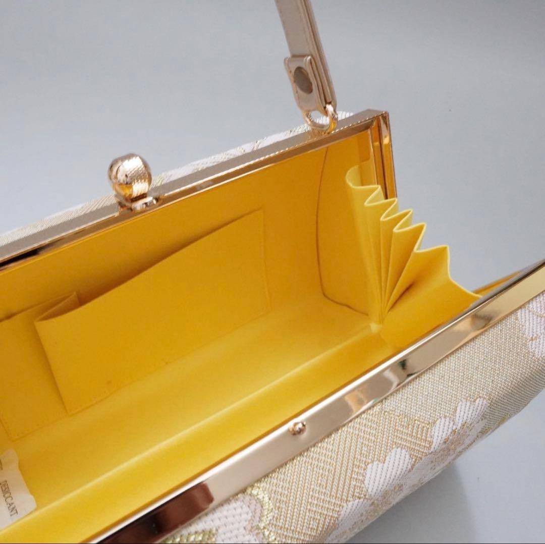 [ゴールド]織生地草履バッグセット　Lサイズ　成人式　卒業式　佐賀錦