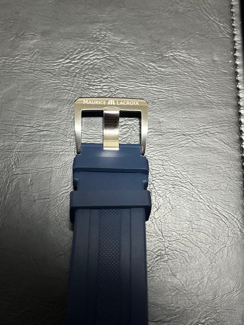 モーリスラクロア　アイコン　42㎜　ラバーベルト　純正　ブルー　尾錠付き