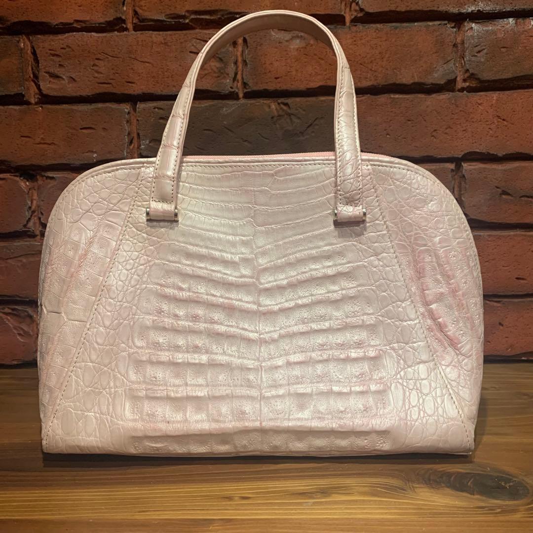 JRA ピンク ハンドバッグ クロコダイル