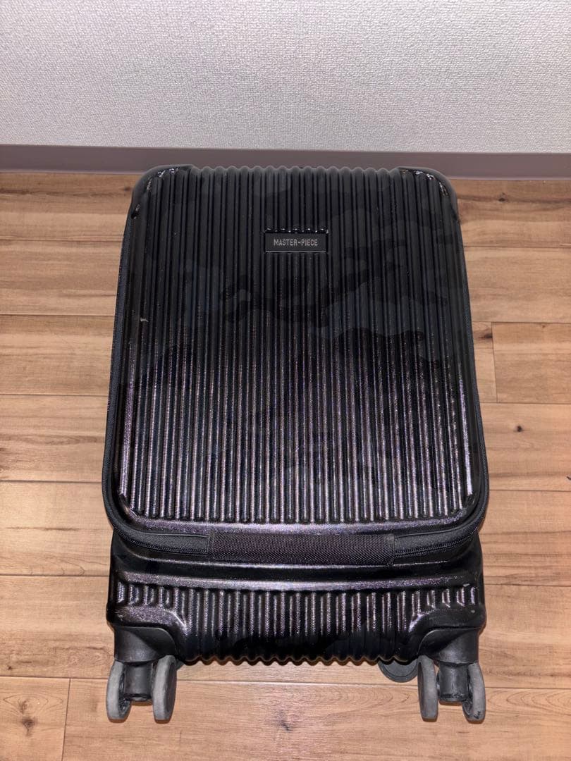 【希少】マスターピース キャリーケース 迷彩 ストッパー付 機内持込可 美品