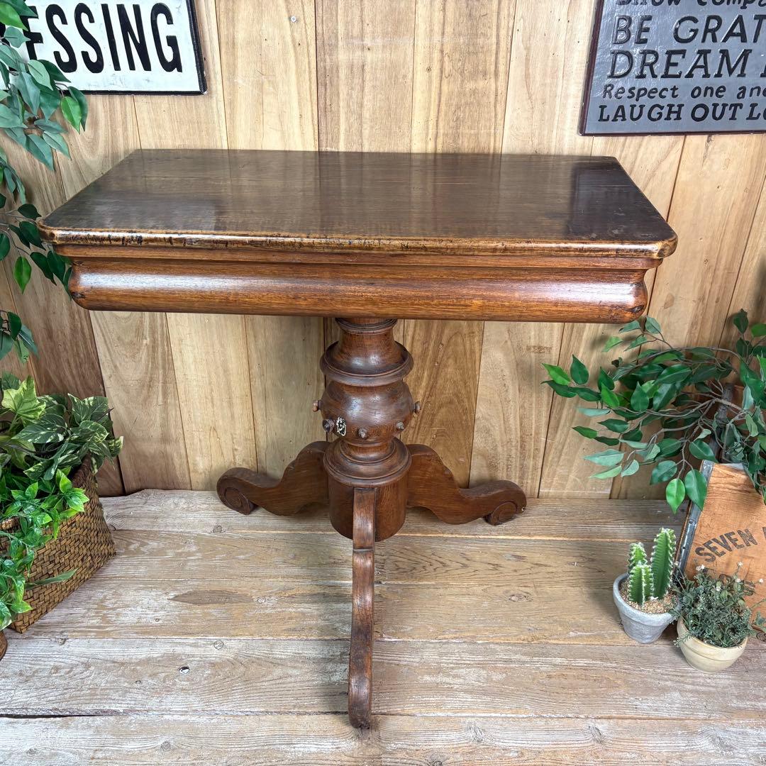 インドネシアアンティークビンテージ年代物特大テーブル木製ディスプレイ台デスク