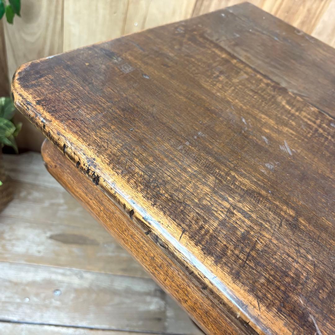 インドネシアアンティークビンテージ年代物特大テーブル木製ディスプレイ台デスク