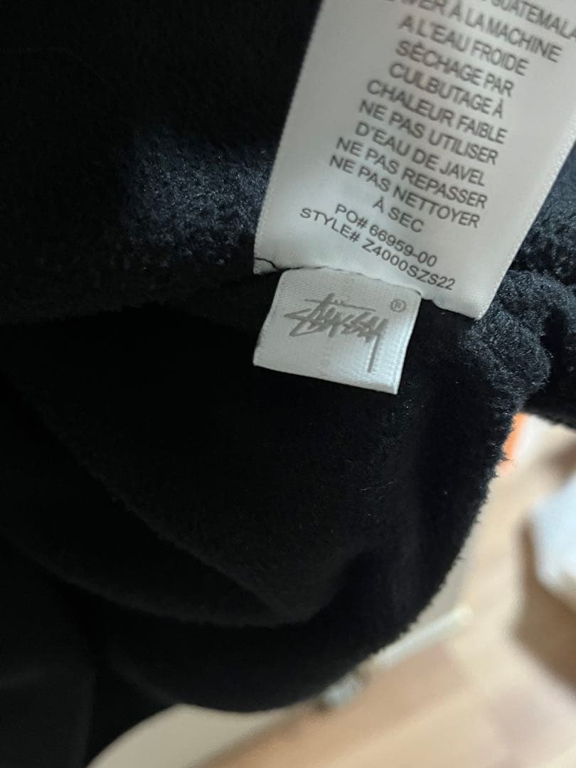 Stussy ブラック ジップアップパーカー XL