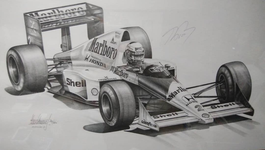 アランプロスト　1989年　F1 直筆サイン入りリトグラフ　限定品250