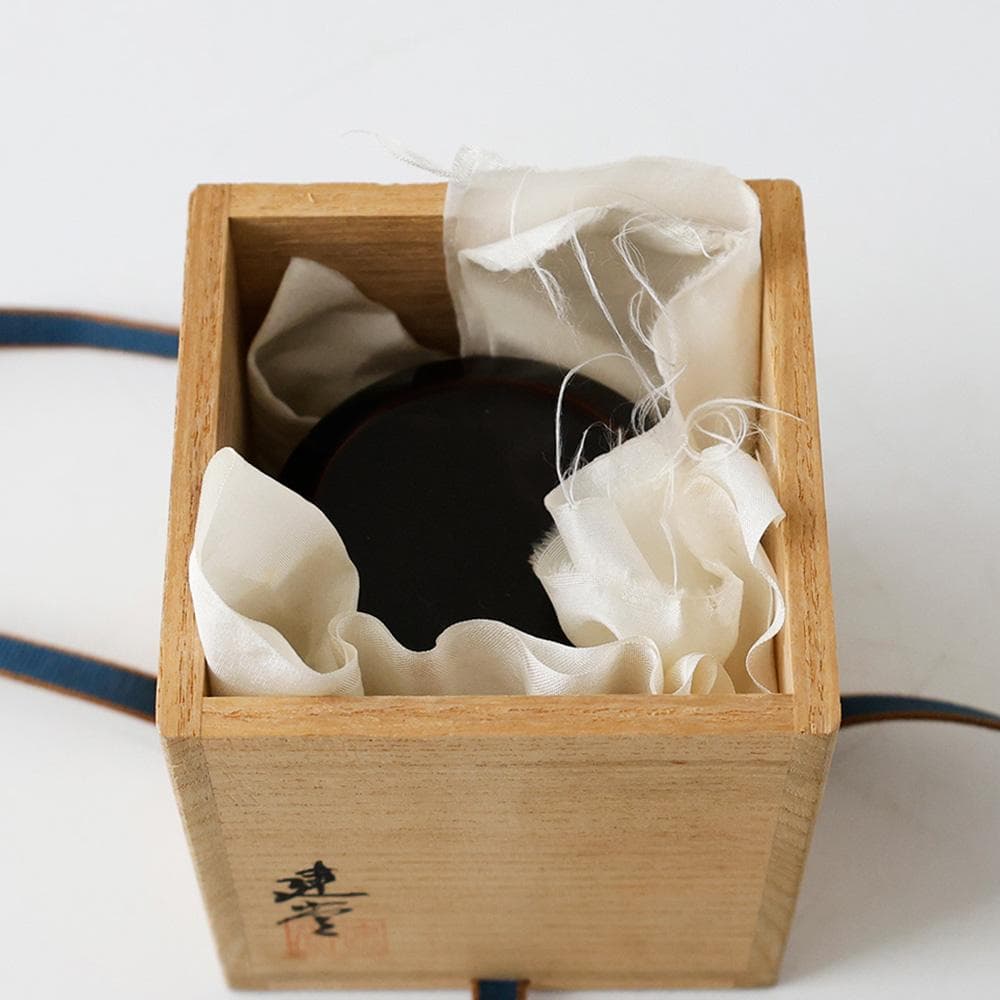 蒔絵師 建堂 輪島塗 雪吹黒 棗 茶道具 共箱