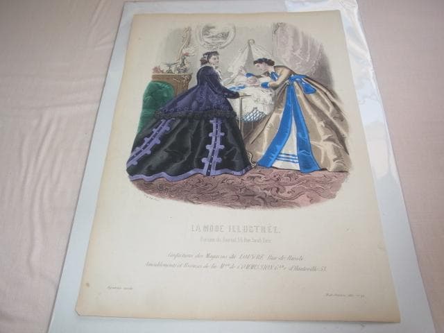 1865年銅版画◆フランス ファッション誌『ラ・モード・イリュストレ』No.49