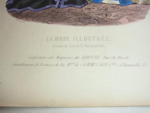 1865年銅版画◆フランス ファッション誌『ラ・モード・イリュストレ』No.49