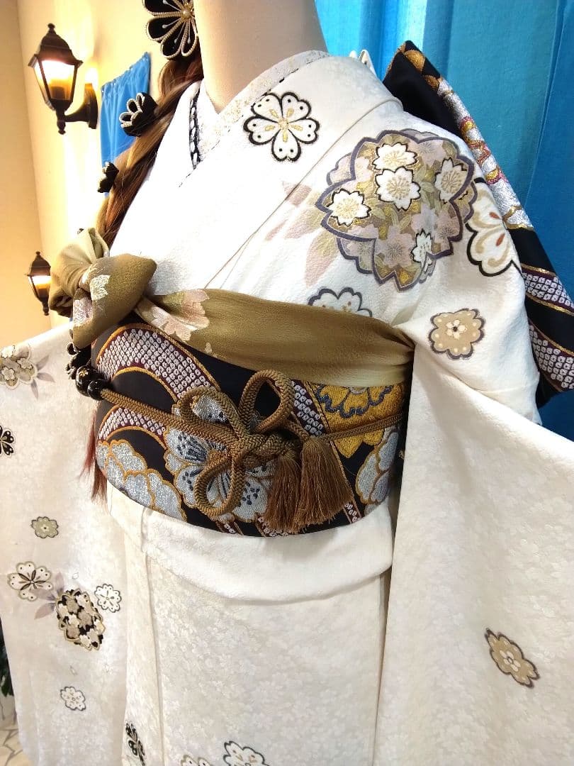 振袖フルセット、正絹振袖成人式、半襟重ね衿、帯揚げ帯締め、西陣袋帯、襦袢