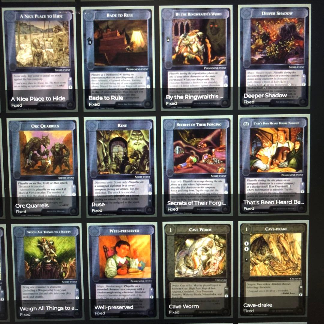 ミドルアース　カード　チャレンジデッキF ccg 指輪物語　希少