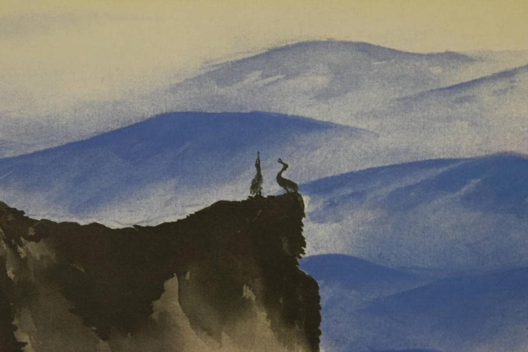 【複製】横山大観/海暾/日ノ出図/横物/工芸品/掛軸☆宝船☆Z-788