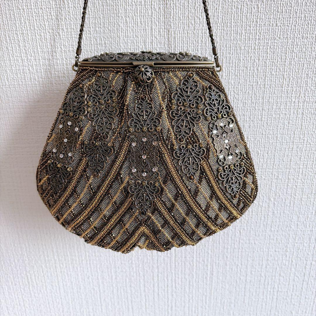 豪華　LUMY ルミーはしもと　ビーズ刺繍　ビーズバッグ　パーティーバッグ