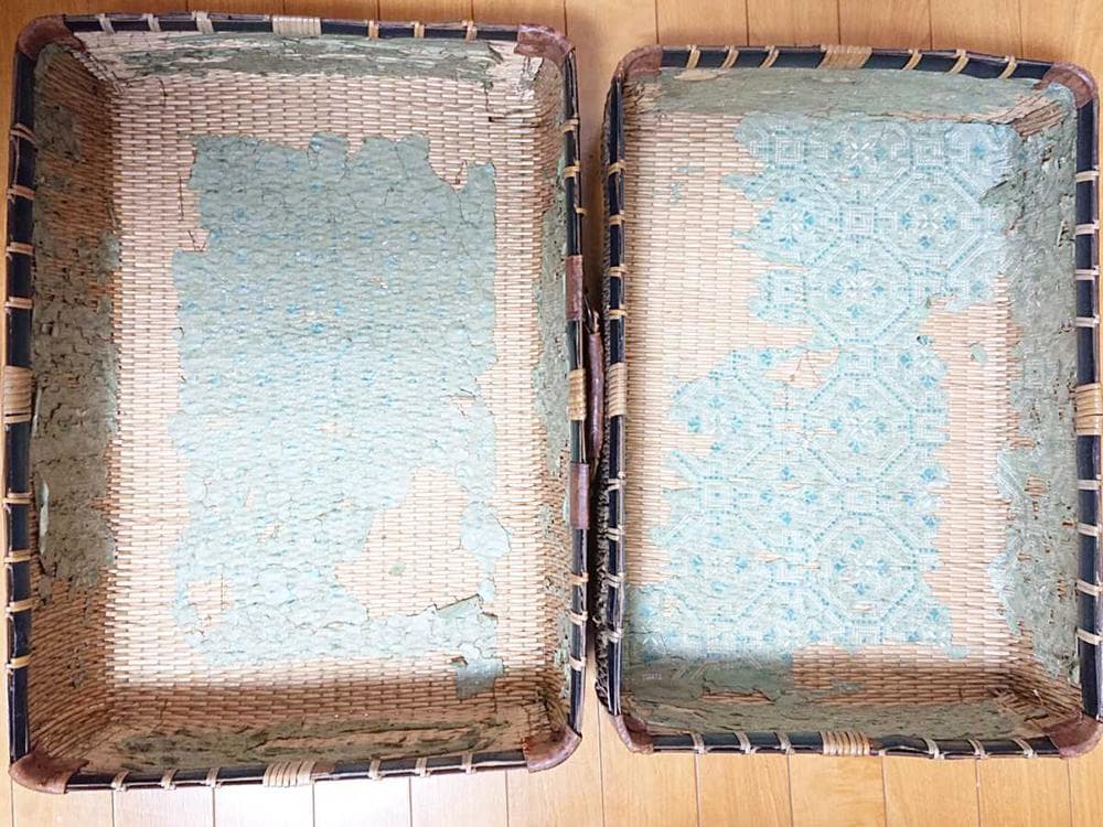 【珍】　★ 柳編み トランクケース ★　籠 カゴ 収納かご バスケット　古民具