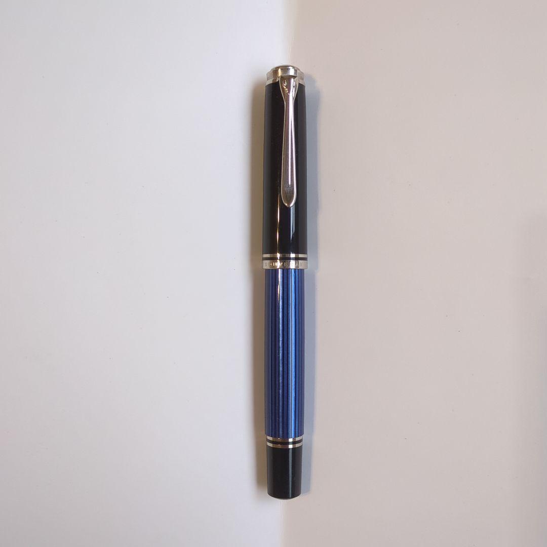 ペリカン　スーベレーン　m805 ブルーストライプ　F　細字　750　18金