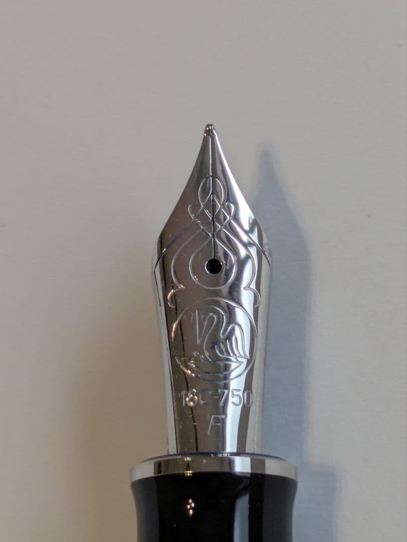 ペリカン　スーベレーン　m805 ブルーストライプ　F　細字　750　18金