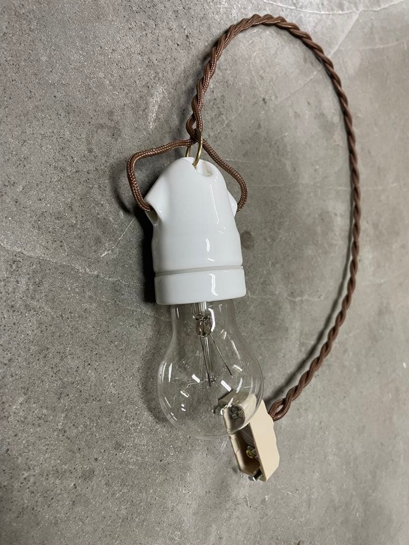 リーフ様　E26 陶器ソケットx2 ペンダントランプ　アンティーク