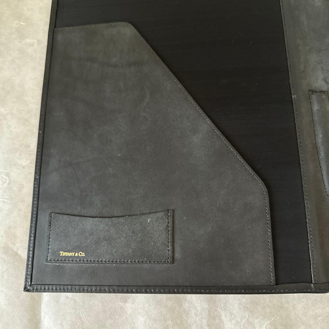 希少！ティファニー　本革　ノートパッドホルダー　A4 ブラック