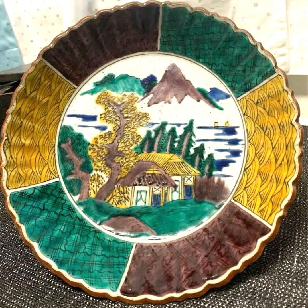 江戸　古九谷　台鉢　アンティーク　送料込み