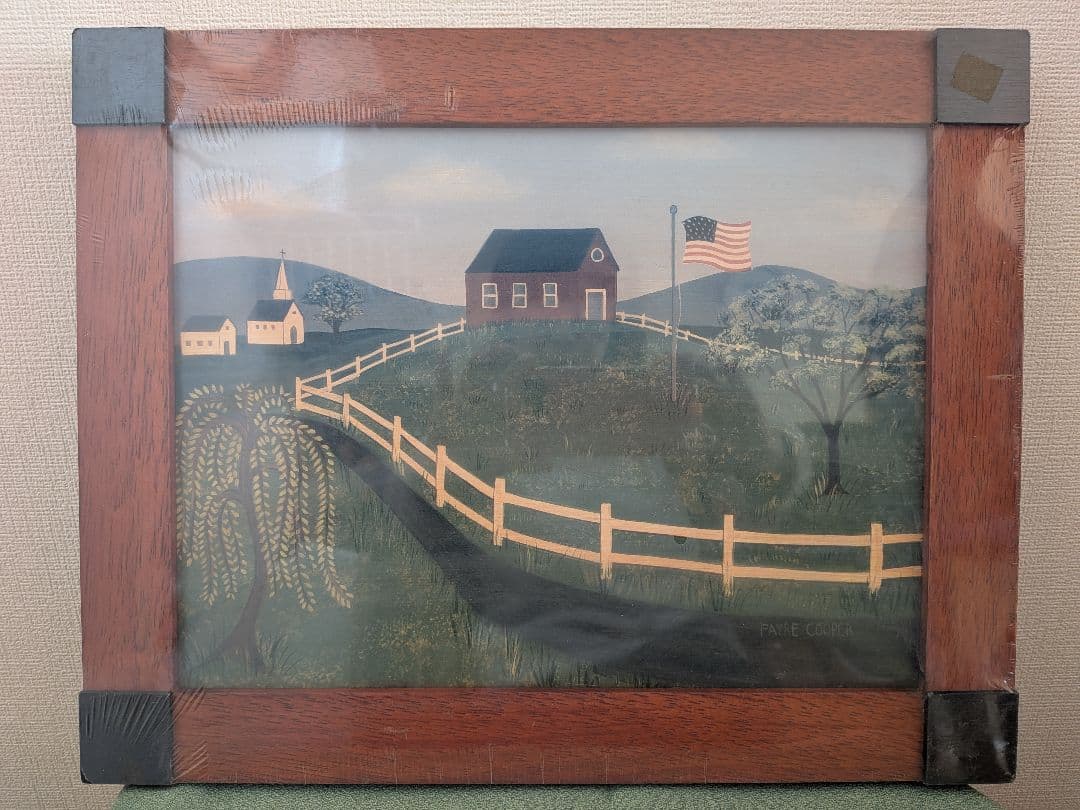 絵画 Vintage American Folk Art Fayre Cooper