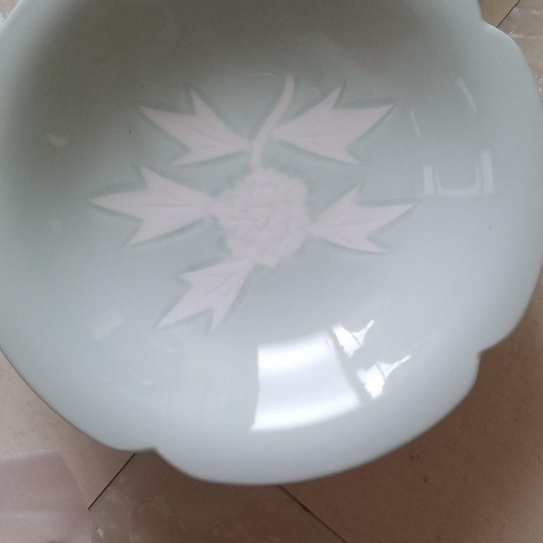 人間国宝井上萬二窯　青磁皿×2