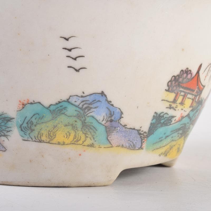 中国　粉彩　山水人物文　鉢　N　7205