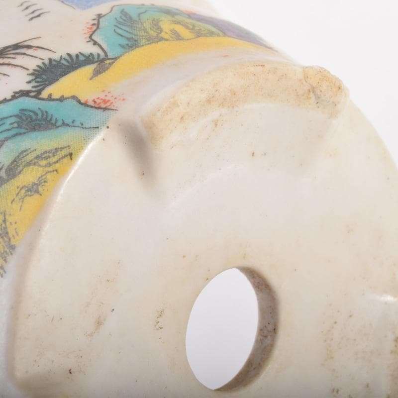 中国　粉彩　山水人物文　鉢　N　7205