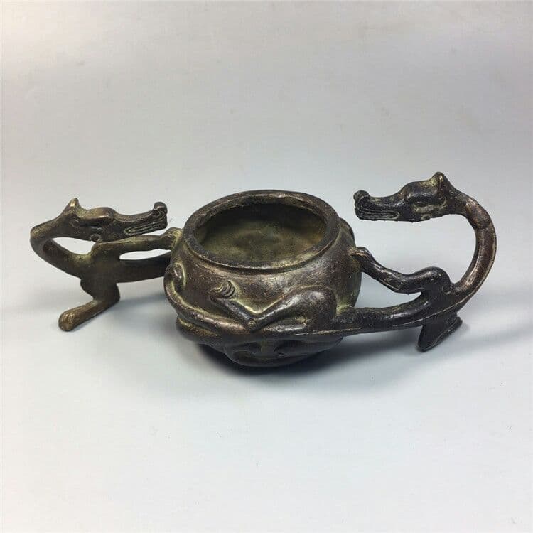 古玩古工芸品双龍筆記具