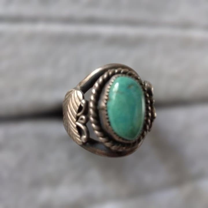 ヴィンテージ スターリングシルバー L. Reeves ターコイズ石 リング