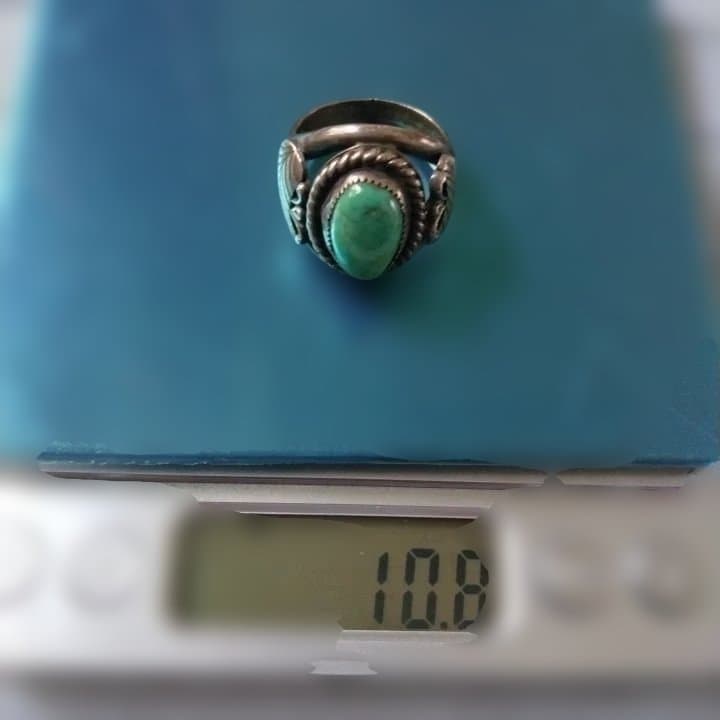 ヴィンテージ スターリングシルバー L. Reeves ターコイズ石 リング