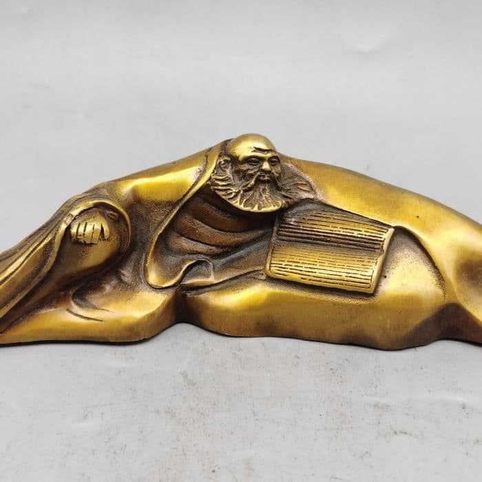 銅細工 達磨祖師 文鎮 筆架 筆置 筆入 装飾品 工芸品 美術品