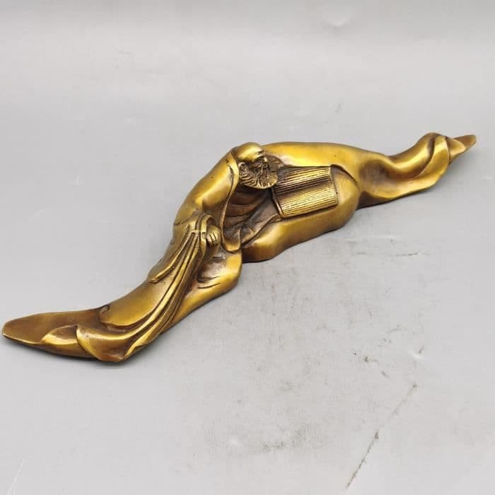 銅細工 達磨祖師 文鎮 筆架 筆置 筆入 装飾品 工芸品 美術品