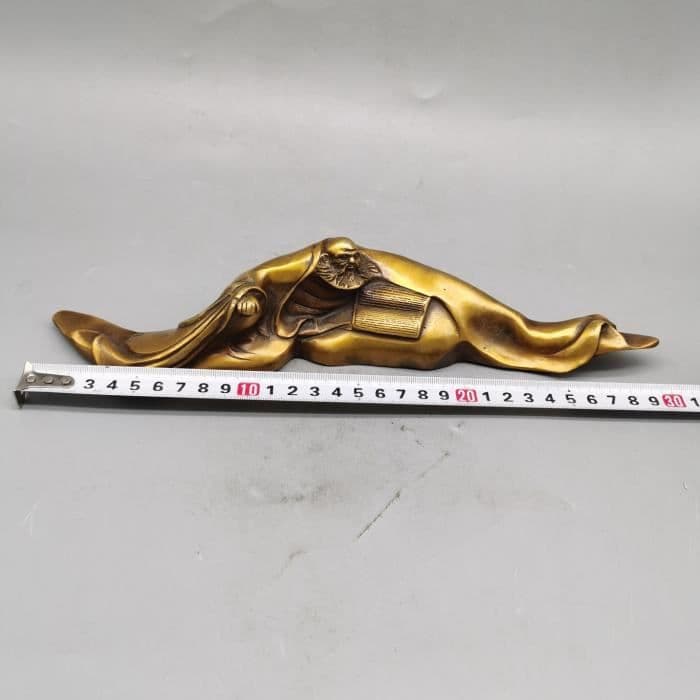 銅細工 達磨祖師 文鎮 筆架 筆置 筆入 装飾品 工芸品 美術品