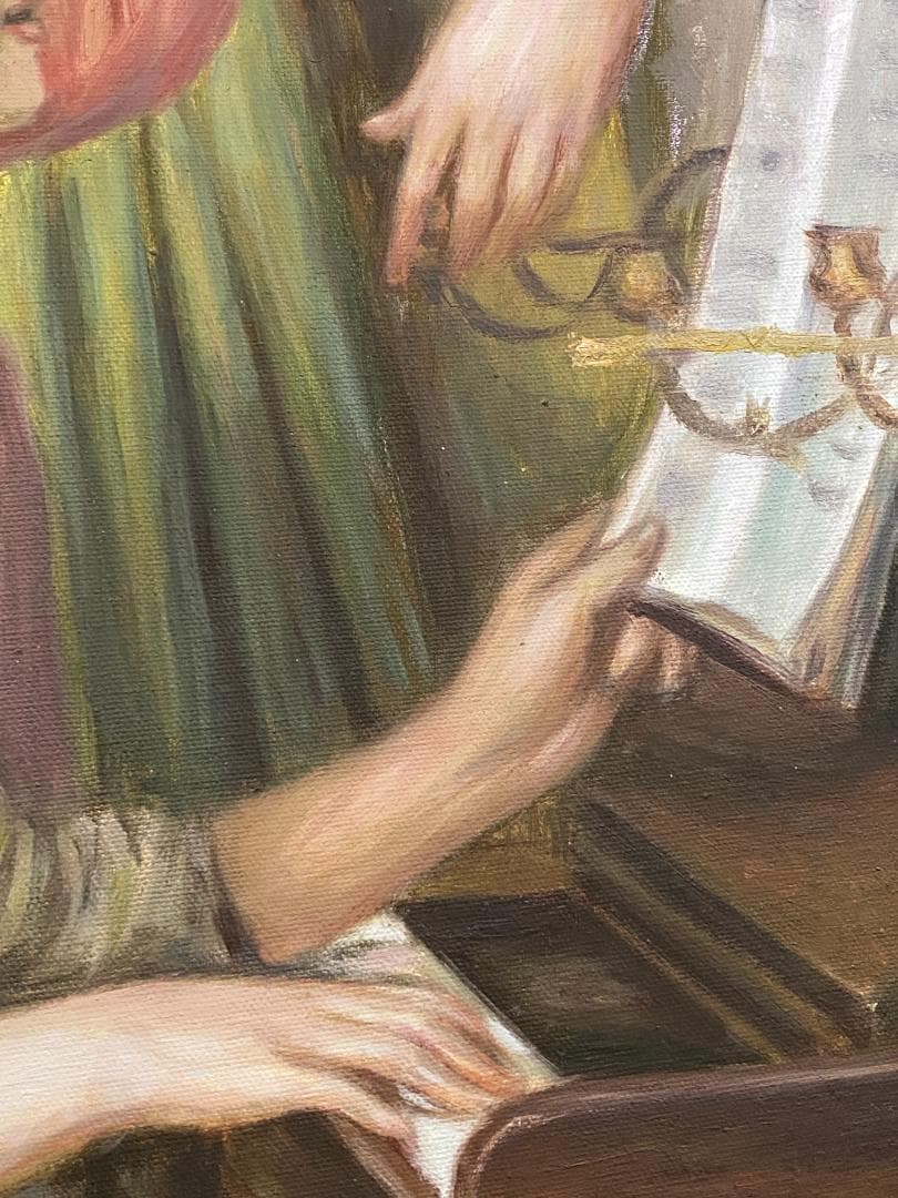 ピエール＝オーギュスト・ルノワール『ピアノを弾く少女たち』複製画　摸写④
