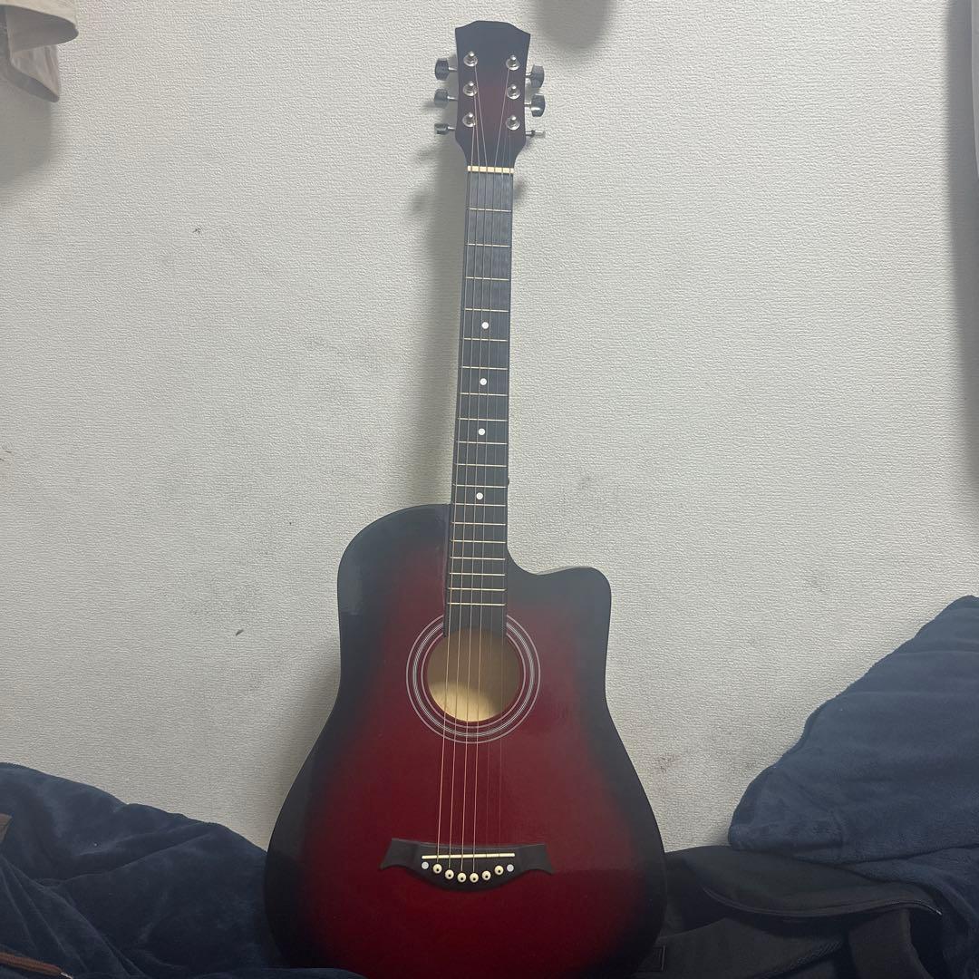アコースティックギター レッド 6弦